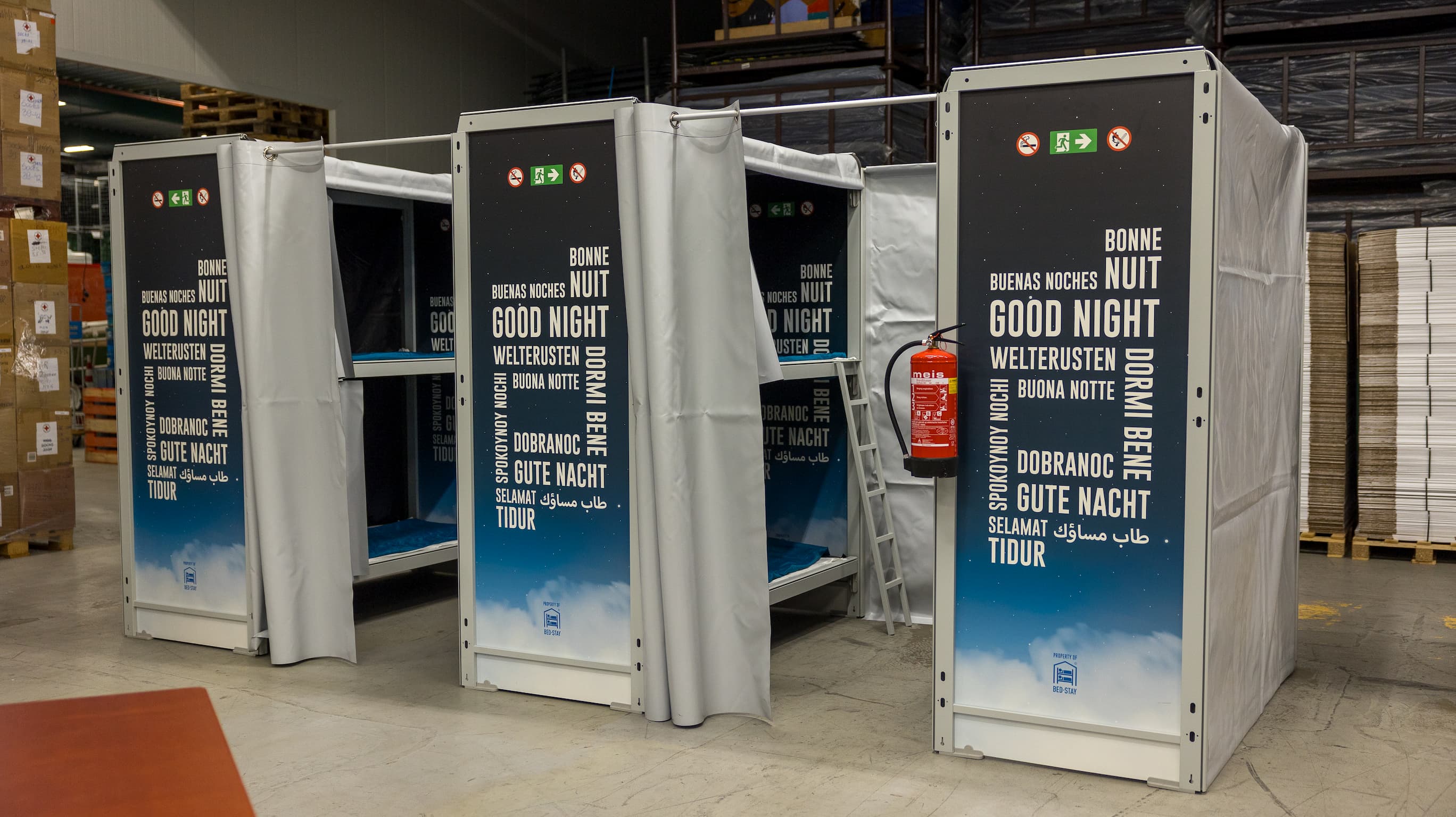 Bed-Stay Cubes for the City of Halle and staff of the Flemish Red Cross