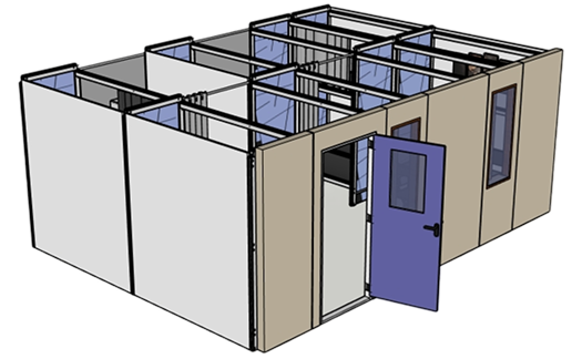 The Bed-Stay Facade placed in a white studio 